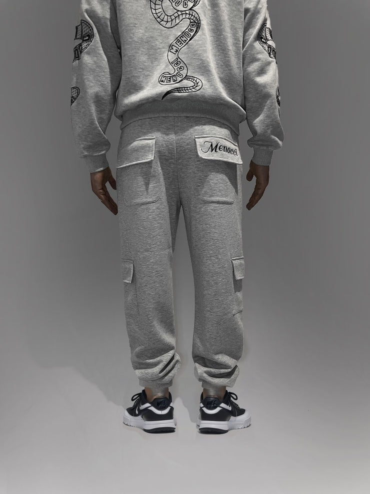 "Menocci Classic Grey Cargo Joggers"