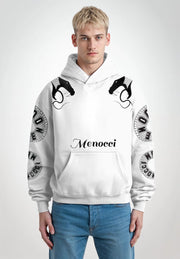 Menocci Serpent Embroidered Tracksuit Gray Hoodie