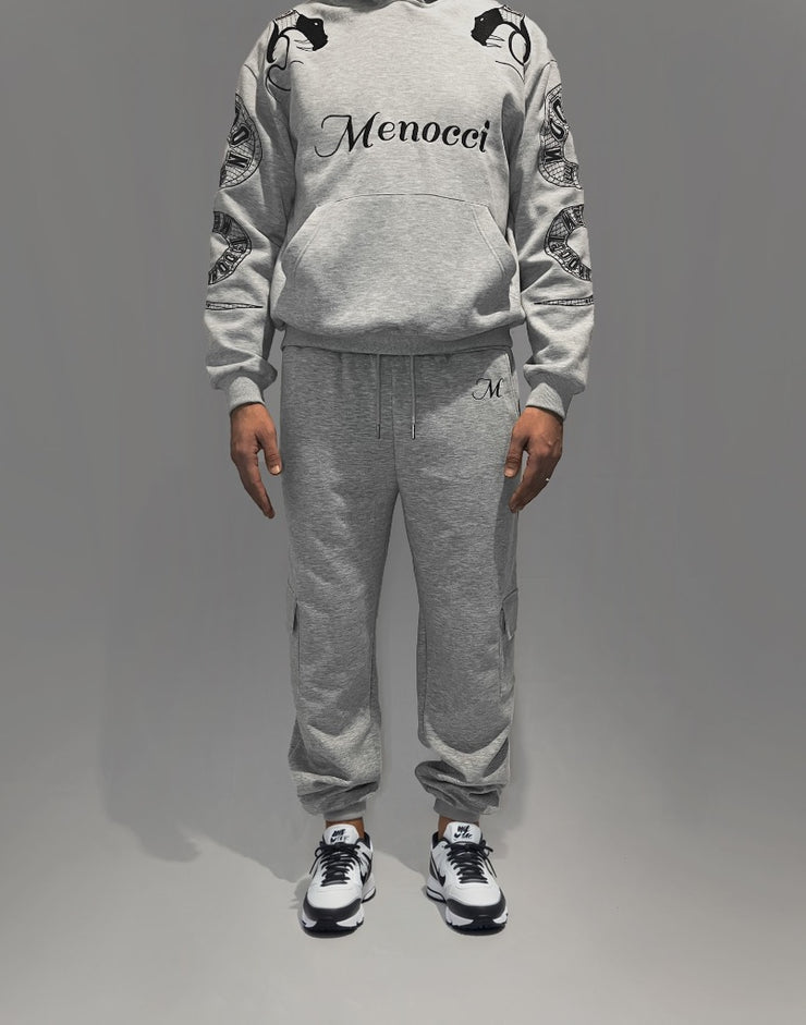 "Menocci Classic Grey Cargo Joggers"