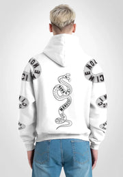 Menocci Serpent Embroidered Tracksuit Gray Hoodie