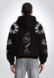 Menocci Serpent Embroidered Tracksuit Black Hoodie